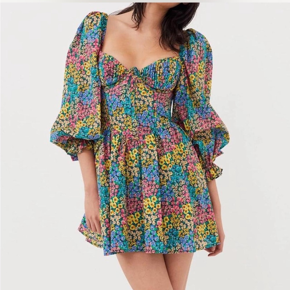 NWT For Love & Lemons Ruth Mini Dress / size M